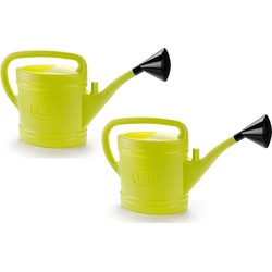 2x stuks lichtgroene tuin planten gieter met broeskop 12 liter - Gieters