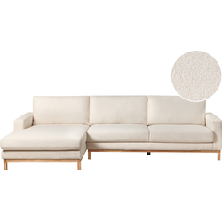 Beliani SIGGARD - Hoekbank-Wit-Bouclé