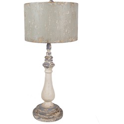 Clayre & Eef Tafellamp Ø 33x75 cm Beige IJzer Bureaulamp