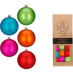 Inge Christmas mini kerstballen van glas - 32x - gekleurd- 3 cm - Kerstbal