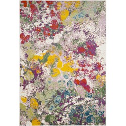 Safavieh Abstract Indoor Woven Area Rug, Watercolor Collection, WTC696, in Light Green & Rose, 160 X 229 cm