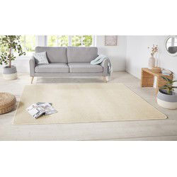 Laagpolig Effen Uni Vloerkleed - Nasty - Creme - 160x240 cm