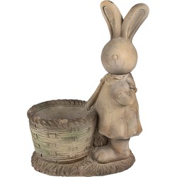 Clayre & Eef Bloempot Konijn 49 cm Bruin Beige Keramisch materiaal Decoratie Beeld