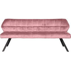 Eetkamerbank Velvet Roze - Zithoogte 50cm - 3 Personen - 180cm