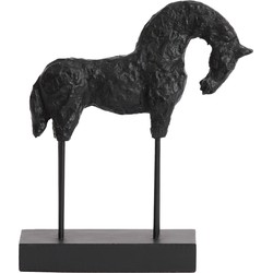 Light & Living - Ornament op voet 27x9x31 cm HORSE hout zwart
