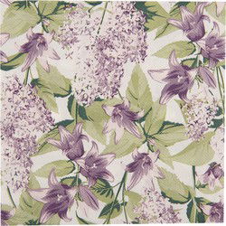 Clayre & Eef Servetten Papier Set van 20 33x33 cm Wit Paars Bloemen