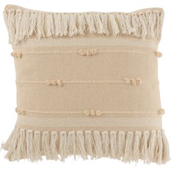 D- J-line - Kussen Kwast Bol Katoen Beige - 45x45x4cm