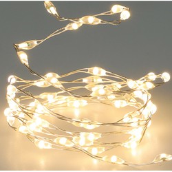 Christmas Decoration lichtdraad zilverdraad- 132 leds - wit - 200 cmA - Lichtsnoeren