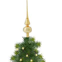Glazen kerstboom piek/topper goud glans 26 cm - kerstboompieken