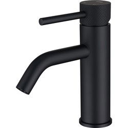 Luzzo® Serru - Messing Wastafelkraan Laag Diamondgrip - Mat Zwart