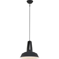 Mexlite hanglamp Eden - zwart - metaal - 42 cm - E27 fitting - 7704ZW