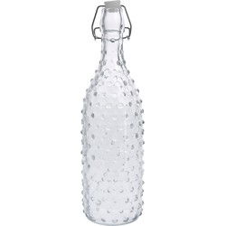 Fles met beugeldop - transparant - 1000 ml - glas - Drinkflessen