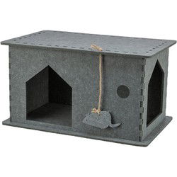 TRIXIE KATTENMAND HUIS LENE VILT GRIJS 54X30X35 CM