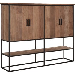 DTP Home Cabinet Beam large, 4 doors, open rack,140x180x40 cm, recycled teakwood