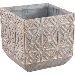 PTMD Jenah Bloempot - 30 x 30 x 30 cm - Cement - Bruin