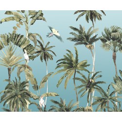 Komar fotobehang Forêt de Palmiers blauw en groen - 300 x 250 cm - 611206
