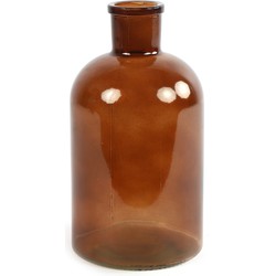 Countryfield vaas - bruin - glas - apotheker fles - D14 x H27 cm - Vazen