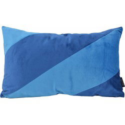 Velvet Swirl Blauw/Donkerblauw | 30 x 50 cm  | Kussenhoes | Fluweel/Polyester