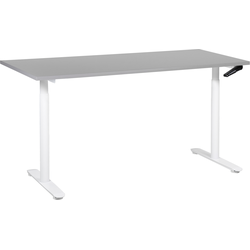 DESTINAS - Verstelbaar bureau - Lichtgrijs - 160 x 72 cm -Spaanplaat