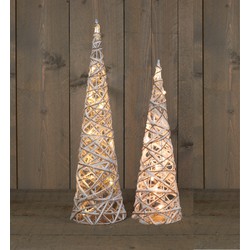 Set van 2x stuks LED verlichte kegel kerstbomen 40 en 60 cm - kerstverlichting figuur