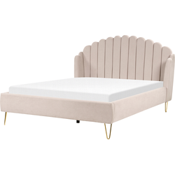 Beliani AMBILLOU - Tweepersoonsbed-Beige-Polyester