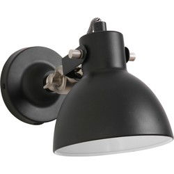 Mexlite - wandlamp - Cera - zwart - metaal - bedlampje - E14 - 7647ZW