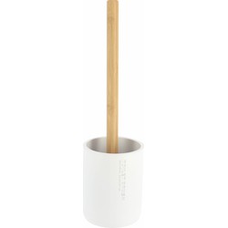 Tendance WC borstel met houder 102 series - wit - bamboe - 37 cm - Toiletborstels
