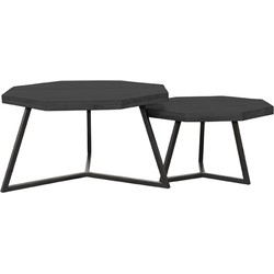 LABEL51 Salontafel Figure - Zwart - Mangohout - 70 cm