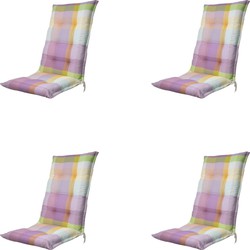 Madison -  Tuinstoelkussen Hoge Rug Sya purple - Ca. 123x50 cm - Set van 4