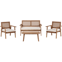 ARENELLA - Loungeset 4-zits - Lichtbeige - Acaciahout
