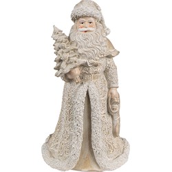 Clayre & Eef Beeld Kerstman 15 cm Goudkleurig Polyresin Kerstfiguren