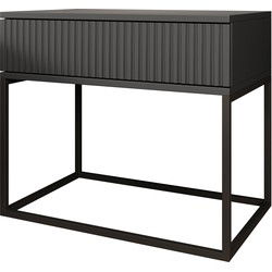Meubella - Nachtkastje Sylvester 2 - Antraciet - 60 cm