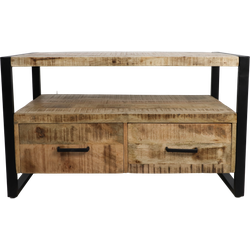 HSM Collection-Tv Meubel Havana 2 La-100x45x60-Naturel/Zwart-Mango/Metaal