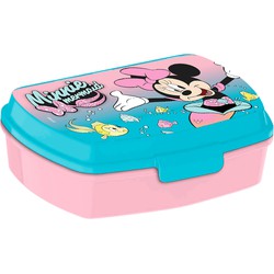 Disney Minnie MouseA broodtrommel/lunchbox voor kinderen - blauwA - kunststof - 20 x 10 cm - Lunchboxen