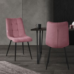 Eetkamerstoelen set van 2 Altorsa keukenstoelen met polyester hoes en stalen poten ML design
