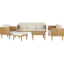 BARATTI - Loungeset voor 6 - Lichtbeige - Acaciahout