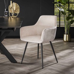 Eetkamerstoelen Licia ribstof set van 2