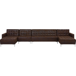 Beliani ABERDEEN - Modulaire Sofa-Bruin-Kunstleer