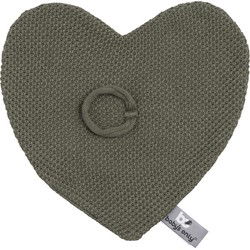Baby's Only Gebreid speendoekje - Speenknuffel hartje Classic - Khaki