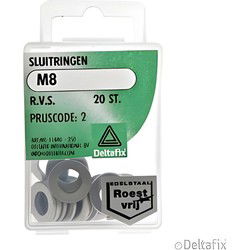 Sluitringen m8 rvs 20st