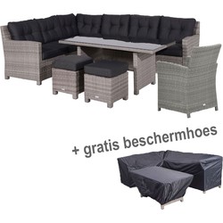 Garden Impressions Jaru lounge dining set 6-delig links - incl gratis beschermhoes