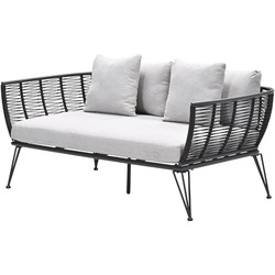 Melissa divanbed - carbon black - rope lava black -  valley sand