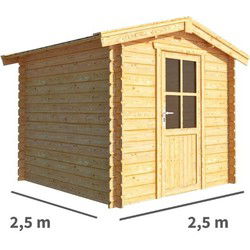 Tuinhuisje Blokhut Fenna 250 cm bij 250 cm diep Zadeldak