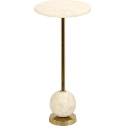 Bijzettafel Bronskleurig - Marmer - Ø25,5x54cm - Bijzettafel Salo