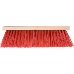 Bezemkop buiten rood FSC hout/nylon 35 cm - Bezem