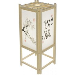 Fine Asianliving Japanse Tafellamp Rijstpapier Shoji Hout Calligraphy