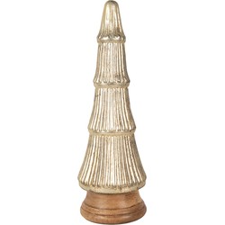 Clayre & Eef Beeld Kerstboom Ø 15x45 cm Goudkleurig Glas Hout