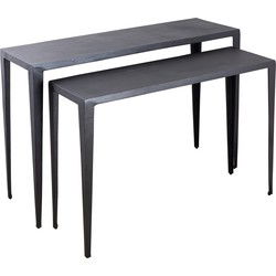 PTMD Rivva Black Casted Alu Rectangle Side Table Sv2