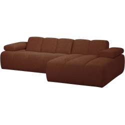 WOOOD Mojo Chaise Longue Bank Rechts - Bouclé - Roest Bruin Melange