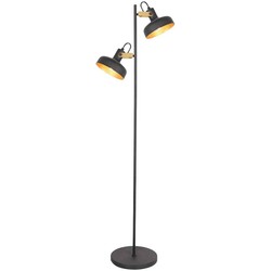 Mexlite - vloerlamp - Prato - zwart - metaal - E14 - 4121ZW